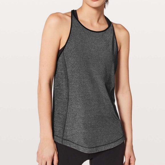 Lululemon Time to Sweat Tank My Race My Pace Heathered Black - Picture 1 of 6